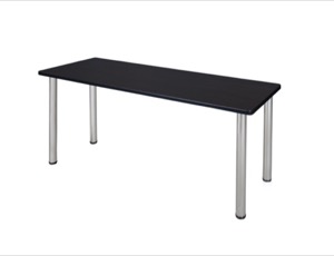 72" x 24" Kee Training Table - Mocha Walnut/ Chrome