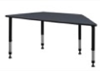 60" x 30" Trapezoid Height Adjustable Classroom Table - Grey
