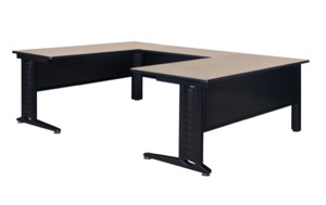 Fusion 72" U-Desk Shell with 42" Bridge - Beige