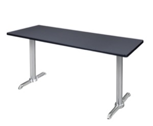 Via 66" x 24" Training Table - Grey/Chrome
