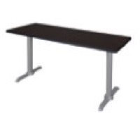 Via 66" x 24" Training Table - Mocha Walnut/Grey