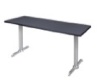 Via 72" x 24" Training Table - Grey/Chrome