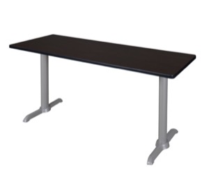 Via 72" x 24" Training Table - Mocha Walnut/Grey