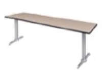 Via 84" x 24" Training Table - Beige/Chrome