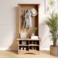 Paisley - 31.5" Hallway Tree & Storage - Weathered Natural