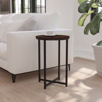 Hampstead Collection - Modern End Table - Walnut Top/Matte Black Frame