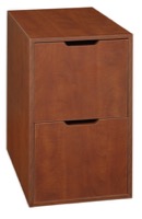 Niche Mod Freestanding Pedestal Two Drawer Filing Cabinet- Cherry