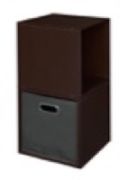 Niche Cubo Storage Set  - 2 Cubes and 1 Canvas Bin - Truffle/Grey