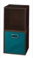 Niche Cubo Storage Set  - 2 Cubes and 1 Canvas Bin - Truffle/Teal