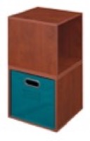 Niche Cubo Storage Set  - 2 Cubes and 1 Canvas Bin - Cherry/Teal