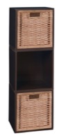Niche Cubo Storage Set  - 3 Cubes and 2 Wicker Baskets - Truffle/Natural