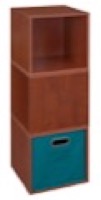 Niche Cubo Storage Set  - 3 Cubes and 1 Canvas Bin - Cherry/Teal