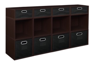 Niche Cubo Storage Set - 8 Full Cubes/4 Half Cubes with Foldable Storage Bins - Truffle/Black