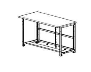 Mayline Techworks Storage Center - 63"W x 30"D x 36"H - Butcher Block Surface