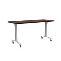 Rumba 60x24" Fixed Base Table T-Leg Caster