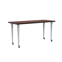 Rumba 72x24" Fixed Base Table Post-Leg Caster