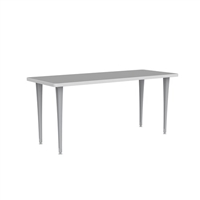 Rumba 72x24" Fixed Base Table Post-Leg Glide