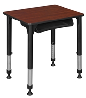 18.5" x 26" Rectangle Height Adjustable School Desk with Book Storage - Cherry