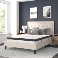 Roxbury - Queen Size Platform Bed & Mattress - Beige