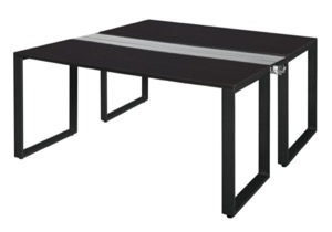 Structure 66" x 24" Benching System  - Mocha Walnut/ Black