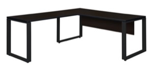 Structure 66" x 30" L-Desk Shell with 48" Return - Mocha Walnut/Black