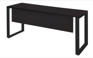 Structure 72" x 24" Training Table with Modesty Panel - Mocha Walnut/Black