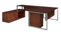 Structure Desk - U-Shape, 72" with Laminate Low Credenza & Pedestal