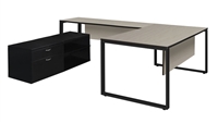 Structure Desk - U-Shape, 72" with Metal Low Credenza