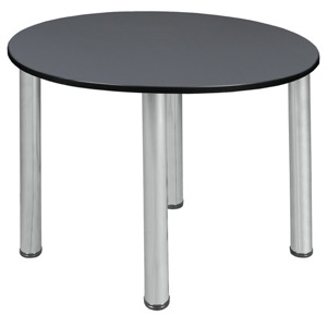Kee 36" Round Slim Table  - Grey/ Chrome