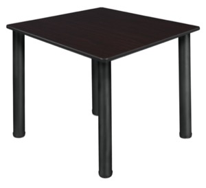 Kee 36" Square Slim Table  - Mocha Walnut/ Black