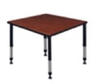 Kee 36" Square Height Adjustable Classroom Table  - Cherry