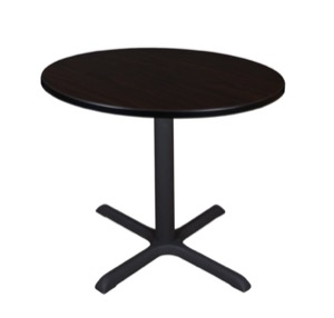 Cain 36" Round Breakroom Table - Mocha Walnut