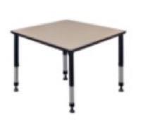 Kee 42" Square Height Adjustable Classroom Table  - Beige