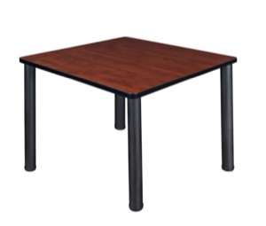 Kee 42" Square Breakroom Table - Cherry/ Black