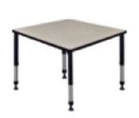 Kee 42" Square Height Adjustable Classroom Table  - Maple