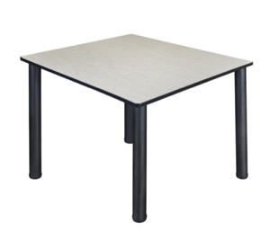 Kee 48" Square Breakroom Table - Maple/ Black