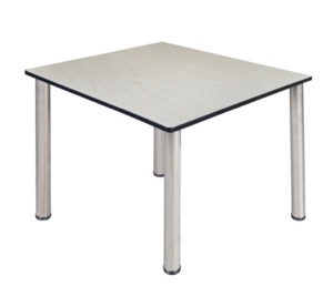 Kee 48" Square Breakroom Table - Maple/ Chrome