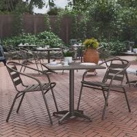 Lila - Modern Commercial 3 Piece Patio Set - Bronze
