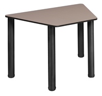 Trapezoid 36" x 23" x 19" Desk  - Beige/ Black