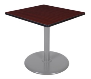 Via 30" Square Platter Base Table - Mahogany/Grey
