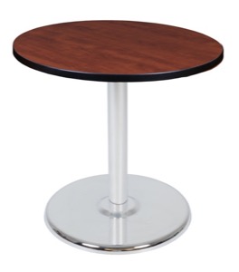 Via 30" Round Platter Base Table - Cherry/Chrome