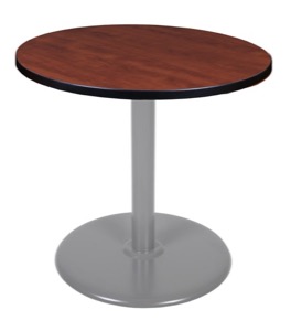 Via 30" Round Platter Base Table - Cherry/Grey