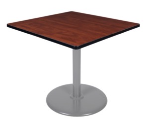 Via 36" Square Platter Base Table - Cherry/Grey