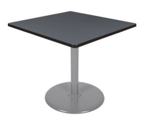 Via 36" Square Platter Base Table - Grey/Grey