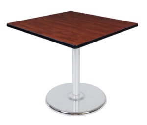Via 42" Square Platter Base Table - Cherry/Chrome