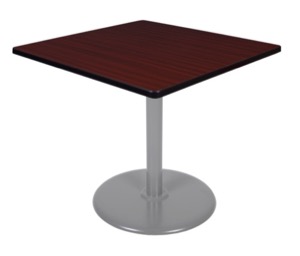 Via 42" Square Platter Base Table - Mahogany/Grey