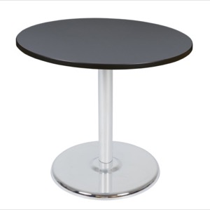 Via 42" Round Platter Base Table - Grey/Chrome