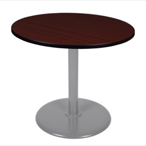 Via 42" Round Platter Base Table - Mahogany/Grey