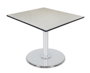 Via 48" Square Platter Base Table - Maple/Chrome