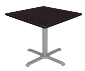 Via 36" Square X-Base Table - Mocha Walnut/Grey